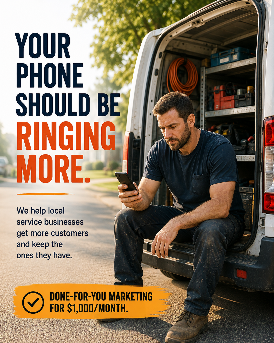 Your Phone Should Be Ringing More — Done-for-you marketing for $1,000/month.